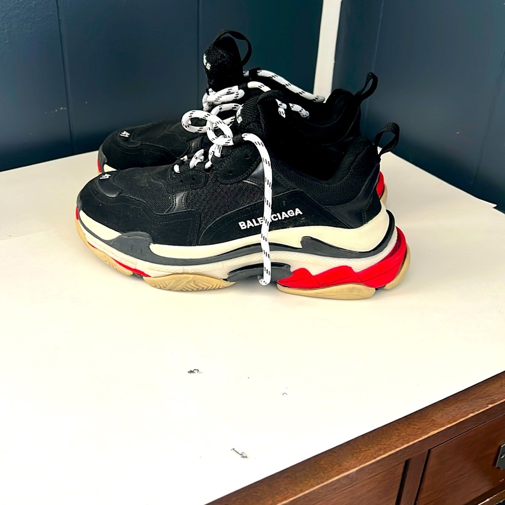 Balenciaga
Triple S suede, leather & mesh sneakers
